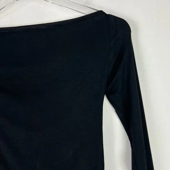 NWT Six/Fifty Black Off The Shoulder with Front Cut Out Shirt Size Medium M NEW - Picture 11 of 13